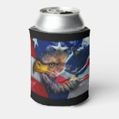 アメリカのハゲ・イーグル・ウルフ国旗 缶クーラー (缶裏面)
