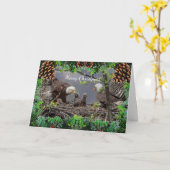 アメリカのハゲ・イーグル・クリスマスカード カード (黄色い花)