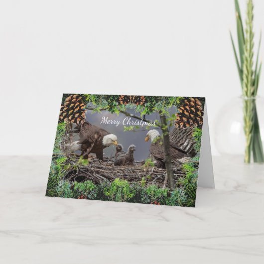 アメリカのハゲ・イーグル・クリスマスカード カード (正面)
