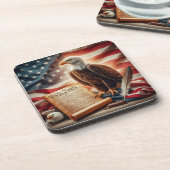 アメリカのハゲ・ワシ愛国主義 コースター (左側)