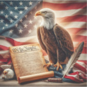 アメリカのハゲ・ワシ愛国主義 シール (正面)