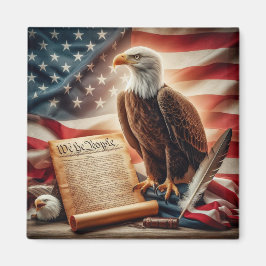 アメリカのハゲ・ワシ愛国主義 マグネット