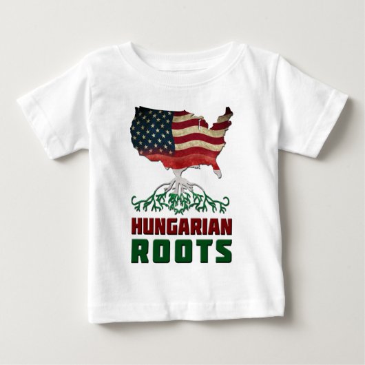 アメリカのハンガリーのルーツ ベビーTシャツ (正面)