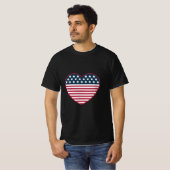 アメリカのハート形の旗 Tシャツ (正面フル)