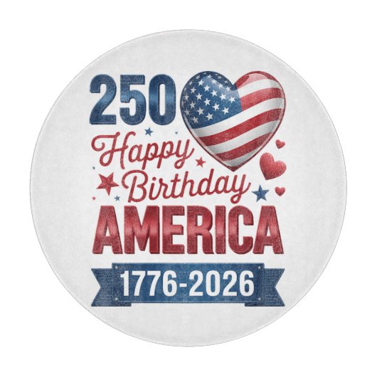 アメリカのハート 1776 2026 七月四日 カッティングボード (正面)