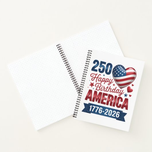 アメリカのハート 1776 2026 七月四日 ノートブック (内部)