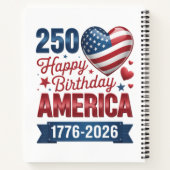 アメリカのハート 1776 2026 七月四日 ノートブック (裏面)