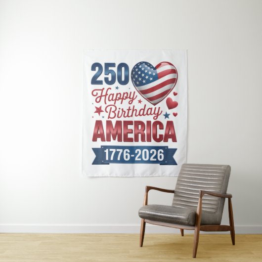 アメリカのハート 1776 2026 7月4日 タペストリー (インサイチュ)