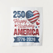 アメリカのハート 1776 2026 7月4日 タペストリー (正面)