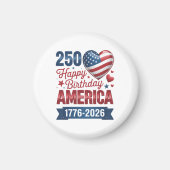 アメリカのハート 1776 2026 7月4日 マグネット (正面)
