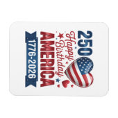 アメリカのハート 1776 2026 7月4日 マグネット (横)