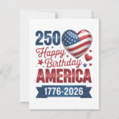 アメリカのハート 1776 2026 7月4日 招待状 (裏面)