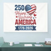 アメリカのハート 1776 2026 7月4日 横断幕 (トレードショー)