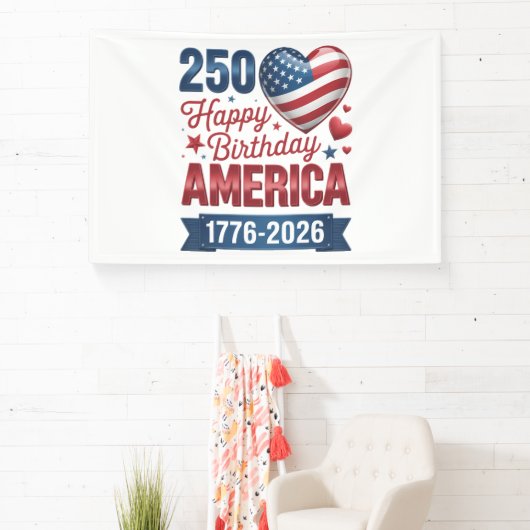 アメリカのハート 1776 2026 7月4日 横断幕 (インサイチュ)