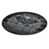 アメリカのバイクもしくは自転車に乗る人ADD NAMEスカルV – ツインバイク カッティングボード (角)