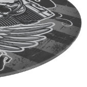 アメリカのバイクもしくは自転車に乗る人ADD NAMEスカルV – ツインバイク カッティングボード (角)