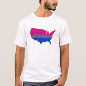 アメリカのバイセクシャリティプライドマップTシャツ Tシャツ (正面)