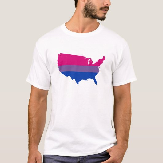 アメリカのバイセクシャリティプライドマップTシャツ Tシャツ (正面)