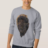 アメリカのバイソン・ヘッドの詳細イラストレーション スウェットシャツ (正面)