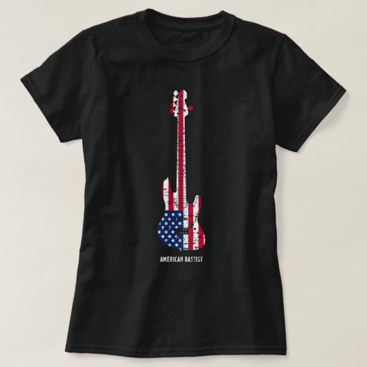 アメリカのバスギタープレーヤーTシャツミュージック Tシャツ (デザイン正面)
