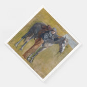 アメリカのバッドランド：馬と古い西カウボーイ (コーナー)