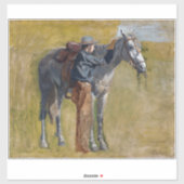 アメリカのバッドランド：馬と古い西カウボーイ シール (シート)