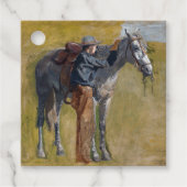 アメリカのバッドランド:馬と古い西カウボーイ フェイバータグ (正面)