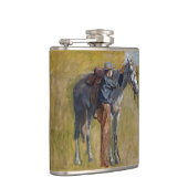 アメリカのバッドランド：馬と古い西カウボーイ フラスク (右)