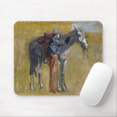 アメリカのバッドランド：馬と古い西カウボーイ マウスパッド (マウス)