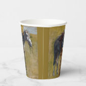 アメリカのバッドランド：馬と古い西カウボーイ 紙コップ (右)