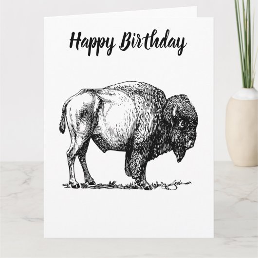 アメリカのバッファローのバイソン カード (正面)