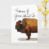 ""アメリカのバッファローカードがほしいと思ったら歩き回って下さい カード (黄色い花)