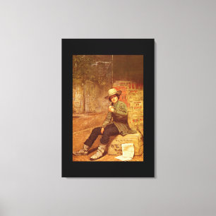 アメリカのバッファローNewsboy', Thomas_Art キャンバスプリント