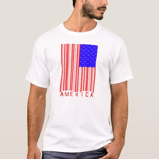アメリカのバーコードのワイシャツ Tシャツ (正面)