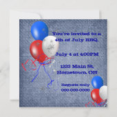 アメリカのバーベキュー 招待状 (裏面)