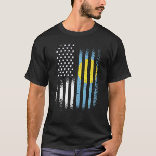 アメリカのパトリオット生産国パラウアン国旗S Tシャツ