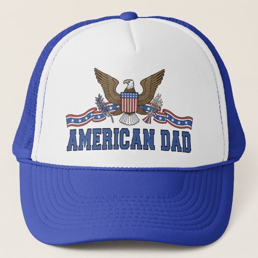 アメリカのパパのワシの旗のTシャツ キャップ (正面)