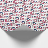 アメリカのパパの星条旗のタイポグラフィパターン ラッピングペーパー (角)