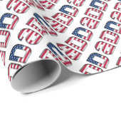 アメリカのパパの星条旗のタイポグラフィパターン ラッピングペーパー (ロールコーナー)