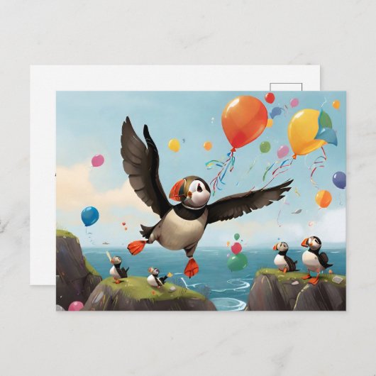 アメリカのパフィンの崖の水風船 ポストカード (正面/裏面)