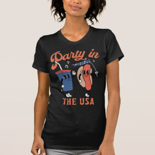 アメリカのパーティーホットドッグ大好きアメリカおもしろいJの4番目 Tシャツ