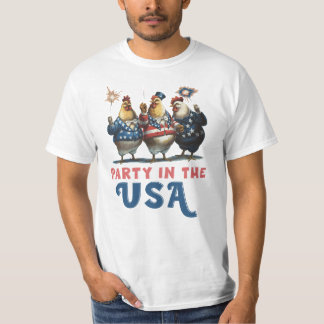 アメリカのパーティー、アメリカの愛国的な雄鶏 Tシャツ