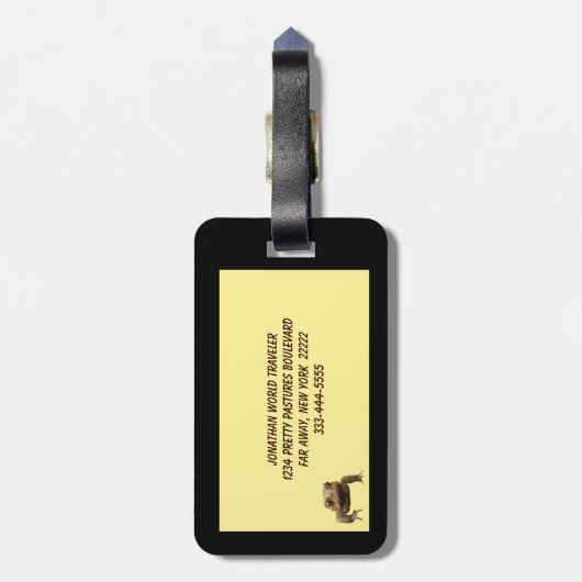 アメリカのヒキガエル ラゲッジタグ (裏面縦)