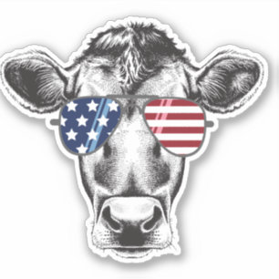 アメリカのヒップスター牛 シール