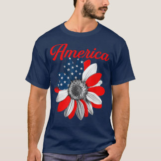 アメリカのヒマワリ賛美ー感謝のクリスチャンTシャツ Tシャツ