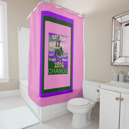 アメリカのヒラリーの愛らしい強いインスパイアデザインアート シャワーカーテン (インサイチュ)