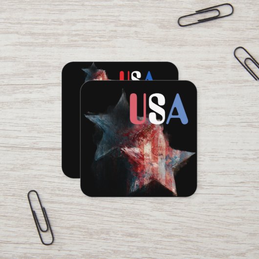 アメリカのビジネスカード スクエア名刺 (正面/裏面インサイチュ)