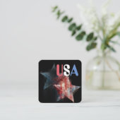 アメリカのビジネスカード スクエア名刺 (スタンド正面)