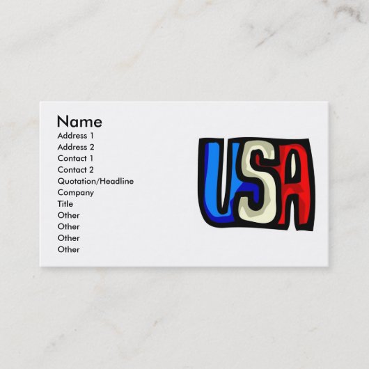 アメリカのビジネスカード 名刺 (正面)