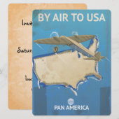 アメリカのビンテージ旅行ポスター 招待状 (正面/裏面)